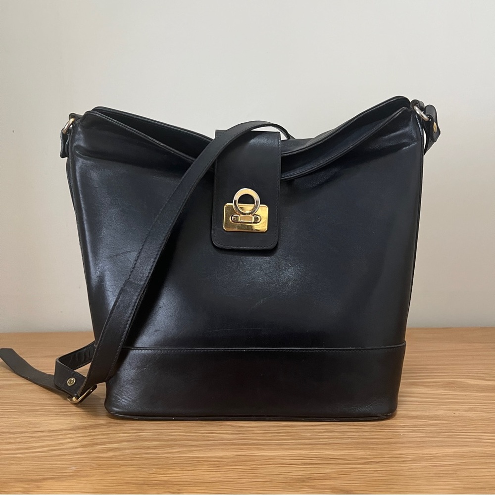 Ferragamo inspired crossbody leather vintage bag